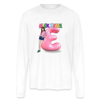 Nick Name E - Men's Moisture Wicking Performance Long Sleeve T-Shirt - white - Front