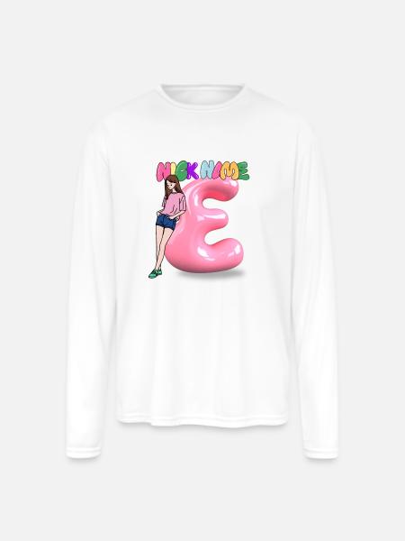 Nick Name E - Men's Moisture Wicking Performance Long Sleeve T-Shirt - white