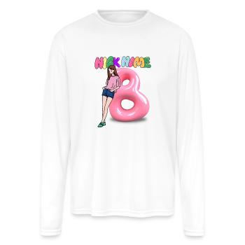 Nick Name B - Men's Moisture Wicking Performance Long Sleeve T-Shirt - white - Front