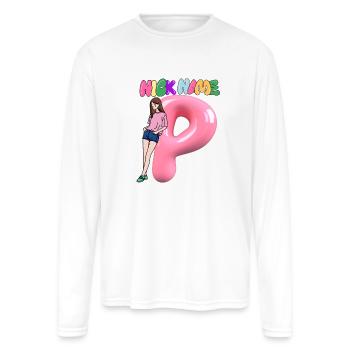 Nick Name P - Men's Moisture Wicking Performance Long Sleeve T-Shirt - white - Front