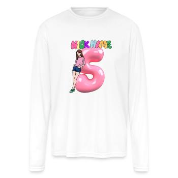 Nick Name S - Men's Moisture Wicking Performance Long Sleeve T-Shirt - white - Front