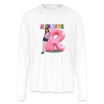 Nick Name R - Men's Moisture Wicking Performance Long Sleeve T-Shirt - white - Front