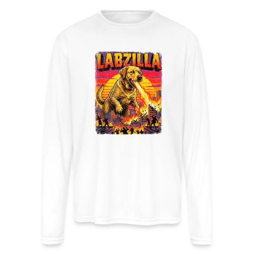 Labzilla Giant Yellow Labrador Monster Tee - Men's Moisture Wicking Performance Long Sleeve T-Shirt