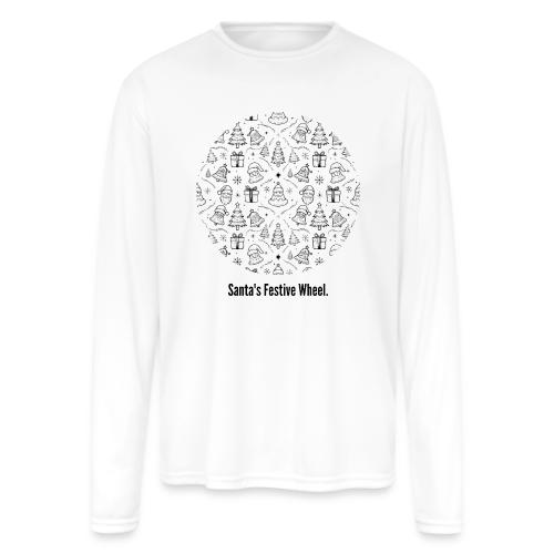 Santa's Festive Wheel T-Shirt - Men's Moisture Wicking Performance Long Sleeve T-Shirt