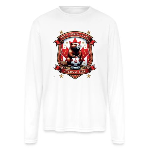 Canada Beaver Crest T-Shirt, Pride Badge Gift - Men's Moisture Wicking Performance Long Sleeve T-Shirt