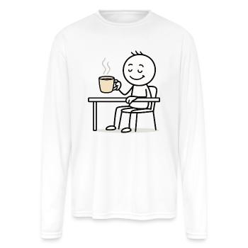 StickmanOffice WorkerCoffee Break - Men's Moisture Wicking Performance Long Sleeve T-Shirt - white - Front
