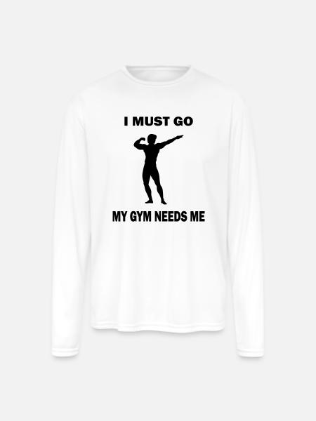 mygym - Men's Moisture Wicking Performance Long Sleeve T-Shirt - white