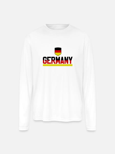 Germany Soccer - Men's Moisture Wicking Performance Long Sleeve T-Shirt - white