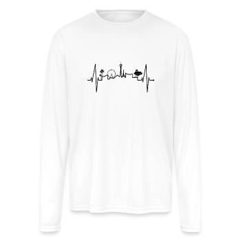 Las Vegas Skyline Heartbeat Nevada Poker USA Fan - Men's Moisture Wicking Performance Long Sleeve T-Shirt - white - Front