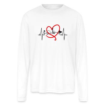 Las Vegas Skyline Heartbeat Nevada Poker USA Fan - Men's Moisture Wicking Performance Long Sleeve T-Shirt - white - Front
