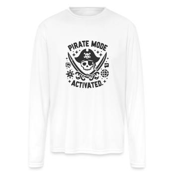 Pirate Mode Activated - Men's Moisture Wicking Performance Long Sleeve T-Shirt - white - Front