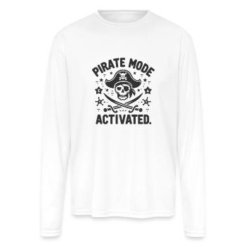 Pirate Mode Activated - Men's Moisture Wicking Performance Long Sleeve T-Shirt - white - Front