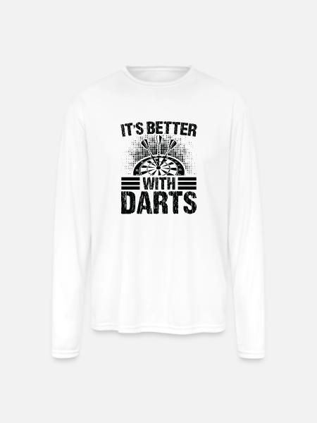 Darts Dart Player - Men's Moisture Wicking Performance Long Sleeve T-Shirt - white