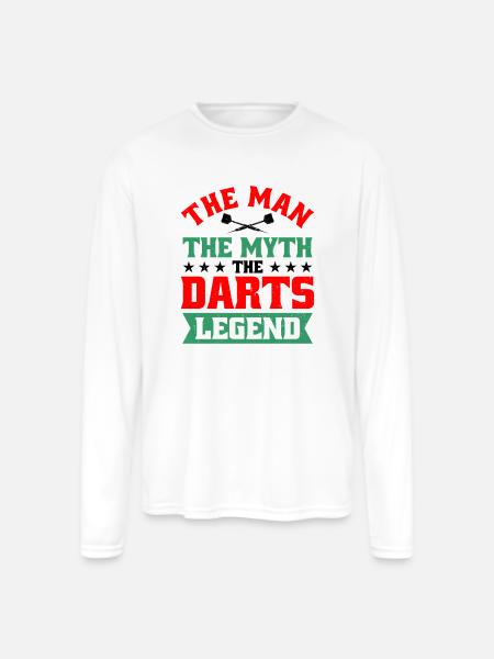 Darts Dart Player - Men's Moisture Wicking Performance Long Sleeve T-Shirt - white