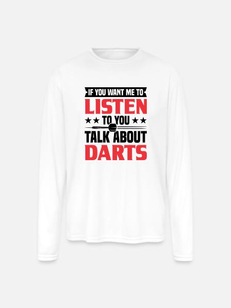 Darts Dart Player - Men's Moisture Wicking Performance Long Sleeve T-Shirt - white