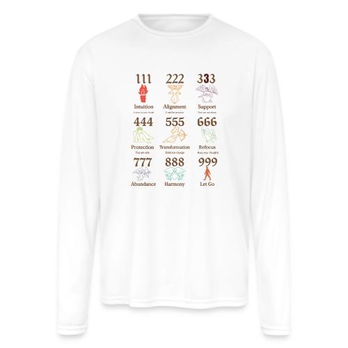 Mystic Angel Numbers Spiritual Symbols on Gildan - Men's Moisture Wicking Performance Long Sleeve T-Shirt