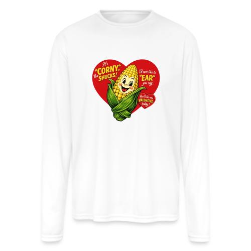 Corny Valentine T-Shirt - Men's Moisture Wicking Performance Long Sleeve T-Shirt