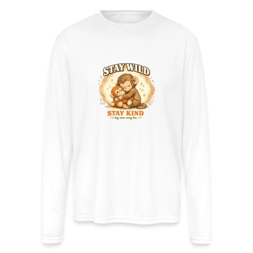 Stay Wild Stay Kind Punch Monkey Hug - Men's Moisture Wicking Performance Long Sleeve T-Shirt