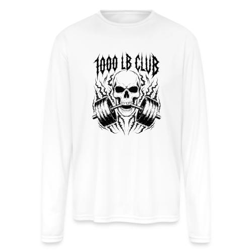 1000 LB Club Skull Barbell Powerlif - Men's Moisture Wicking Performance Long Sleeve T-Shirt