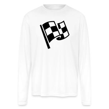 Checkered Flag - Men's Moisture Wicking Performance Long Sleeve T-Shirt - white - Front