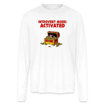 Introvert Mode: Activated - Men's Moisture Wicking Performance Long Sleeve T-Shirt - white - Front