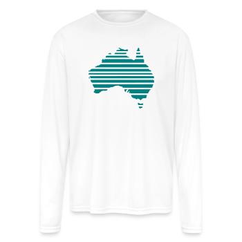 Australia map in stripes - Men's Moisture Wicking Performance Long Sleeve T-Shirt - white - Front