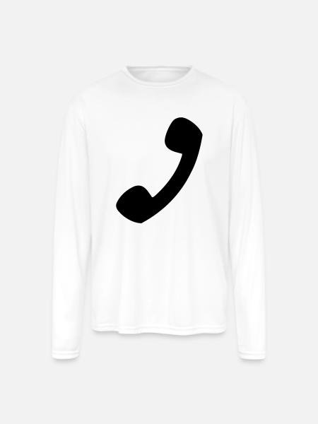 Phone - Men's Moisture Wicking Performance Long Sleeve T-Shirt - white