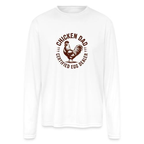 Chicken Dad – Certified Egg Dealer - Men's Moisture Wicking Performance Long Sleeve T-Shirt