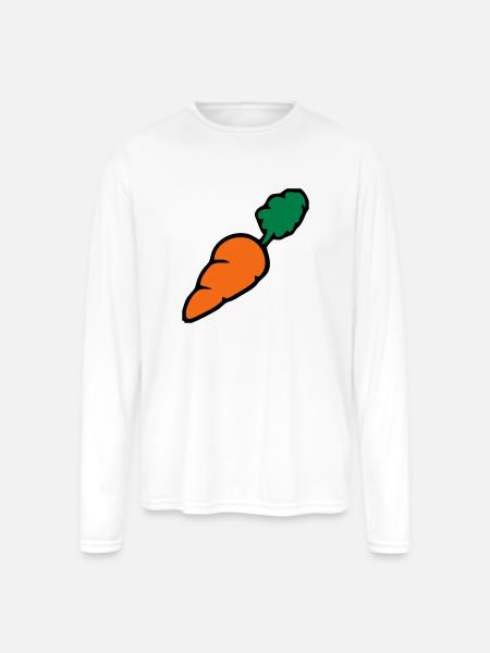Carrot - Whats up Doc? - Men's Moisture Wicking Performance Long Sleeve T-Shirt - white