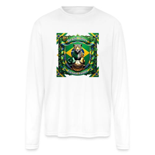 Brazil Jaguar Glory T-Shirt, Flag Pride Badge Gift - Men's Moisture Wicking Performance Long Sleeve T-Shirt