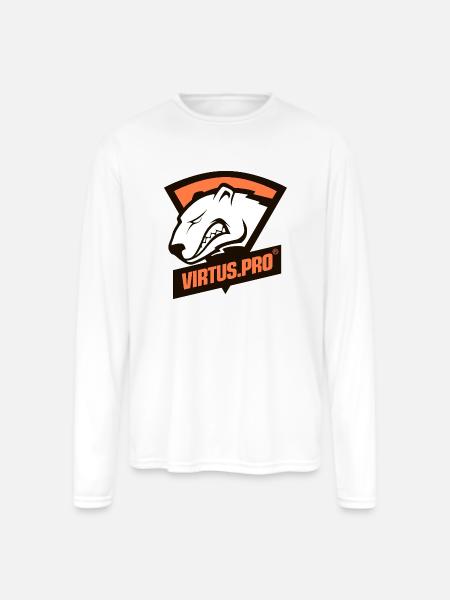 Virtus Pro Logo - Men's Moisture Wicking Performance Long Sleeve T-Shirt - white