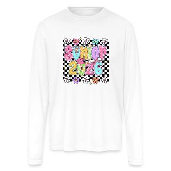 Checkered Senior Floral Senior - Men's Moisture Wicking Performance Long Sleeve T-Shirt - white - Front