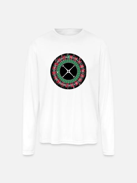 Roulette Wheel - Men's Moisture Wicking Performance Long Sleeve T-Shirt - white