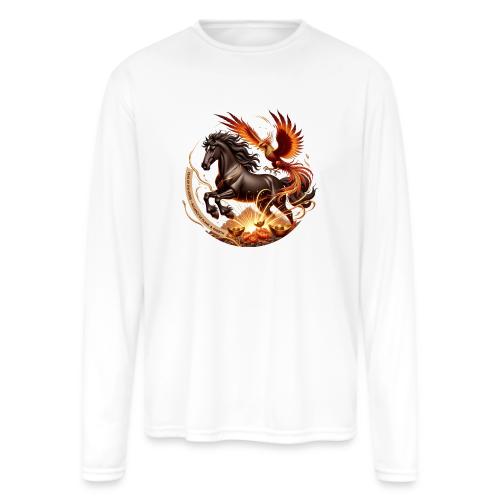 Year of the Horse Phoenix T Shirt, Lunar NY Gift - Men's Moisture Wicking Performance Long Sleeve T-Shirt