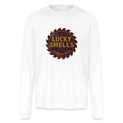 Lucky Smells Lumber MIll - Men's Moisture Wicking Performance Long Sleeve T-Shirt