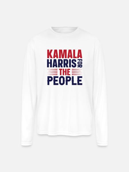 KAMALA HARRIS THE PEOPLE - Men's Moisture Wicking Performance Long Sleeve T-Shirt - white