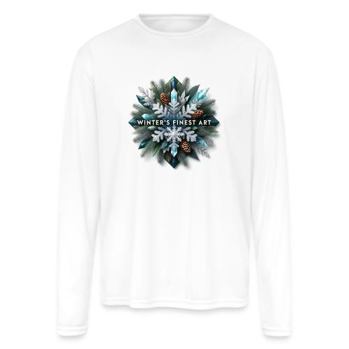 Intricate Frozen Evergreen T-Shirt - Men's Moisture Wicking Performance Long Sleeve T-Shirt