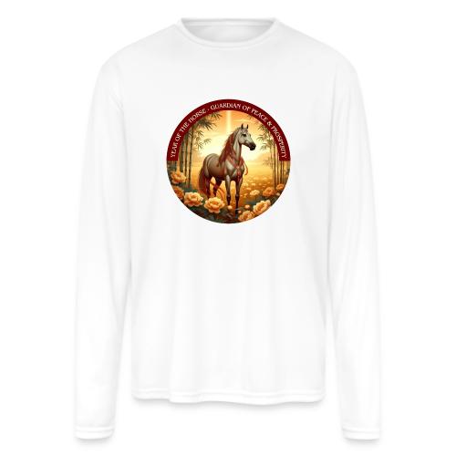 Year of the Horse Guardian T Shirt, Lunar New Year - Men's Moisture Wicking Performance Long Sleeve T-Shirt