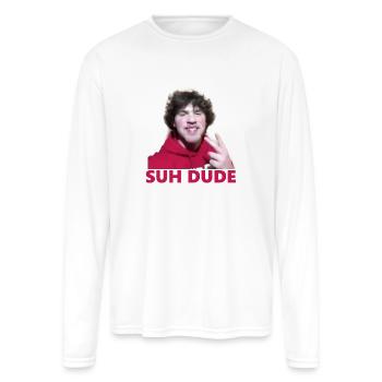 Suh Dude - Men's Moisture Wicking Performance Long Sleeve T-Shirt - white - Front