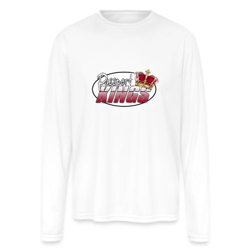 Passportkings white shirt design - Men's Moisture Wicking Performance Long Sleeve T-Shirt