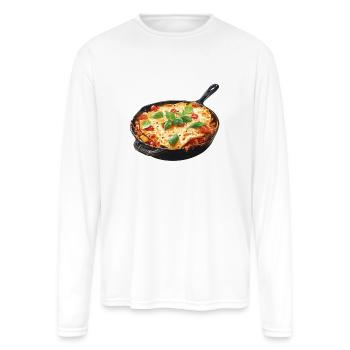 Pan of Italian Lasagna - Men's Moisture Wicking Performance Long Sleeve T-Shirt - white - Front