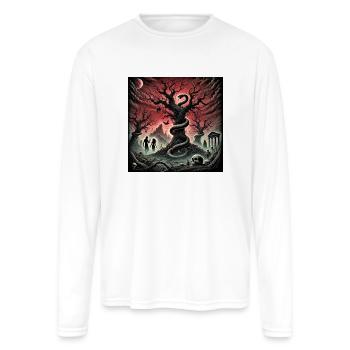 A dark, eerie Halloween - Men's Moisture Wicking Performance Long Sleeve T-Shirt - white - Front
