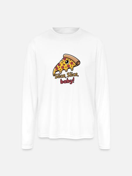 Slice Slice Baby - Men's Moisture Wicking Performance Long Sleeve T-Shirt - white