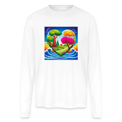 Heart, fantasy, landscapes, nature, fantasy - Men's Moisture Wicking Performance Long Sleeve T-Shirt