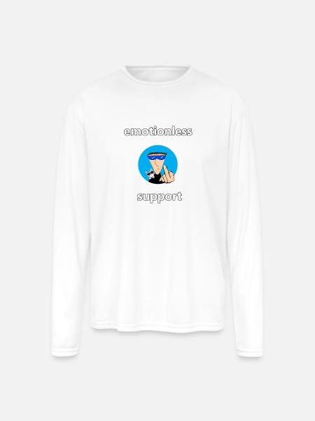 emotionless support - Men's Moisture Wicking Performance Long Sleeve T-Shirt - white