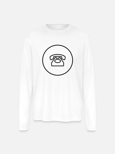 phone - Men's Moisture Wicking Performance Long Sleeve T-Shirt - white