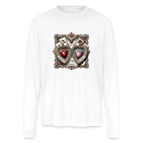 Keeper of My Deepest Love Victorian Locket T-Shirt - Men's Moisture Wicking Performance Long Sleeve T-Shirt