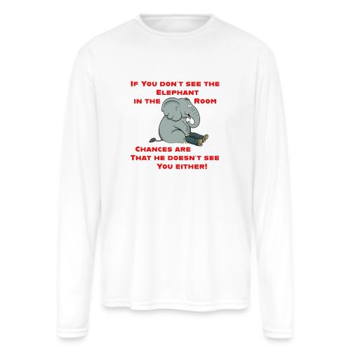 Elephant in the Room Meme - Men's Moisture Wicking Performance Long Sleeve T-Shirt