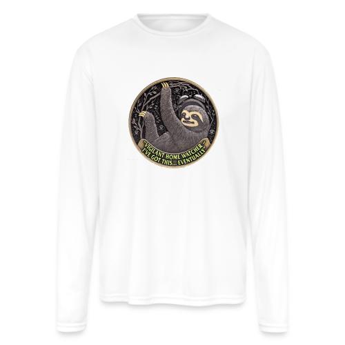 Sloth Home Watcher T Shirt - Men's Moisture Wicking Performance Long Sleeve T-Shirt