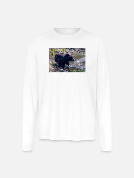 Choose The Bear - Men's Moisture Wicking Performance Long Sleeve T-Shirt - white